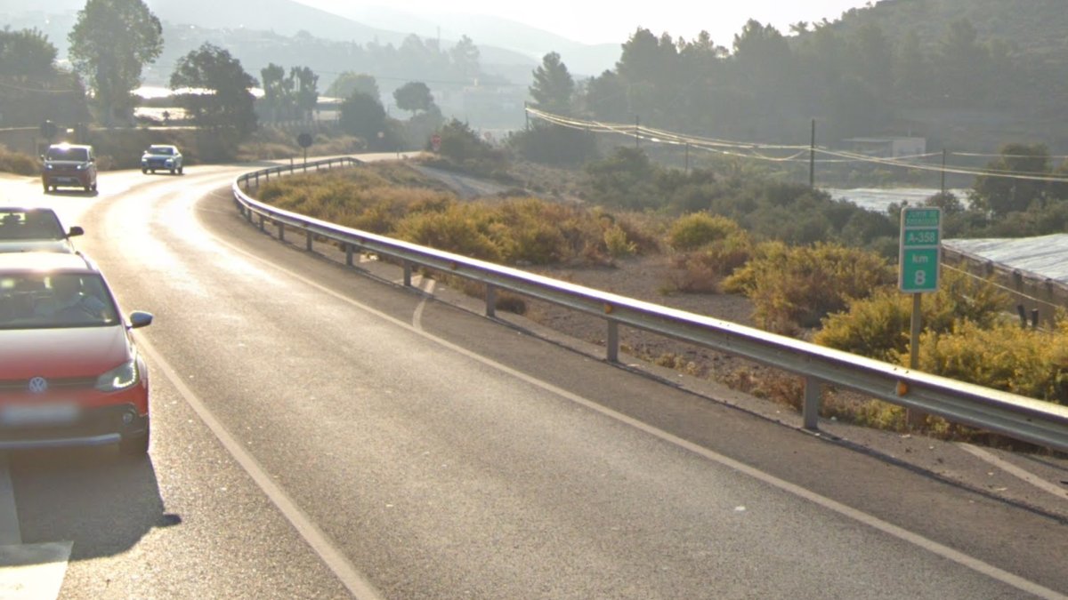 Kilómetro 8 de la A-358.