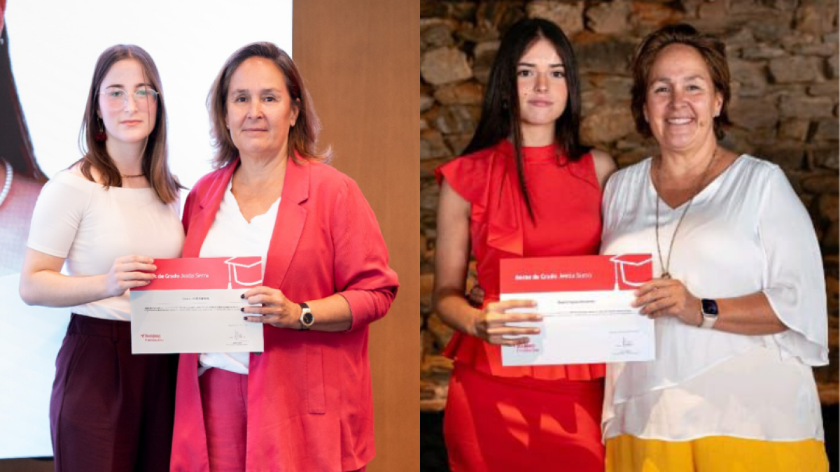Izquierda, Leonora Liria, ganadora de una de las Becas Jesús Serra. Derecha, Shakira Segura, ganadora de 2024.