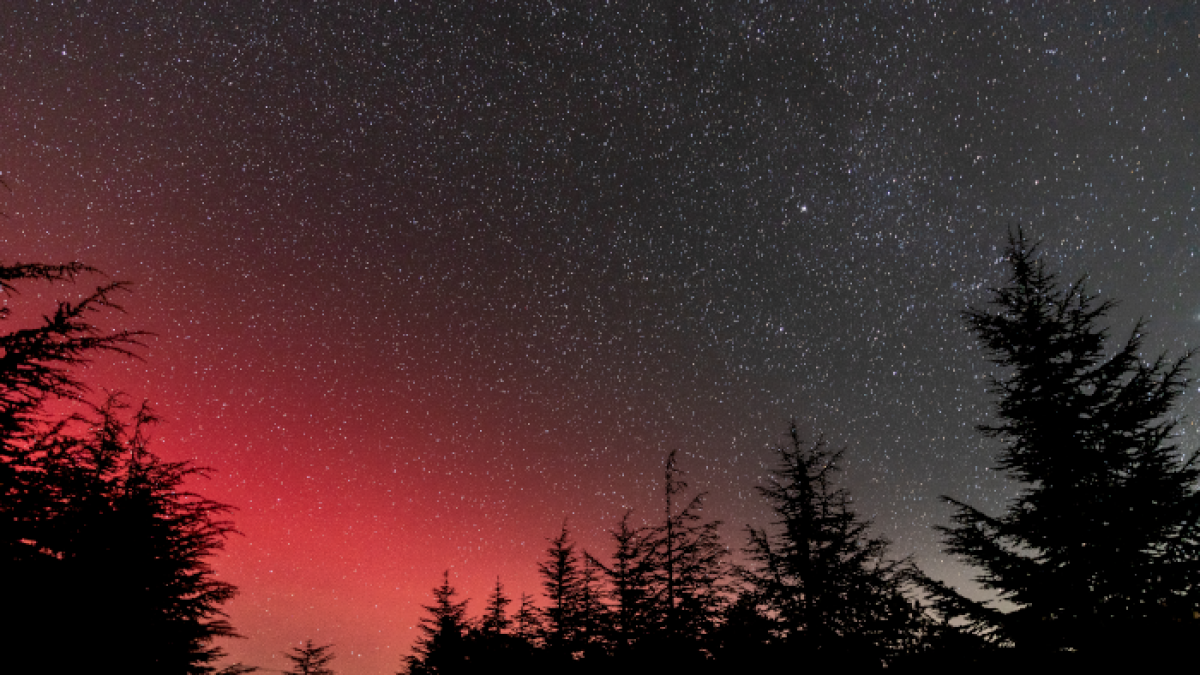 Aurora boreal captada desde Calar Alto en octubre de 2024.