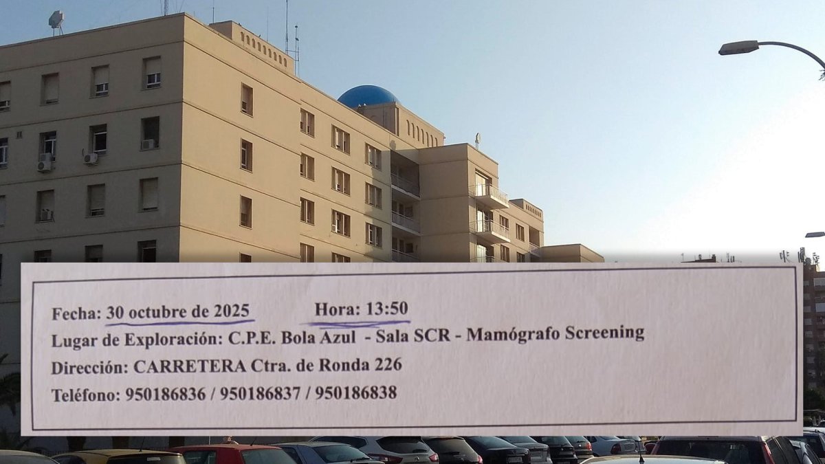 Fragmento de la carta en la que se cita a una mujer fallecida hace seis años para una mamografía.