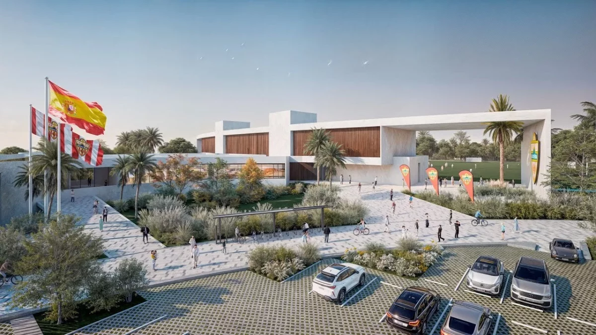 Una bonita imagen de la Academia del Almería que sigue esperando.