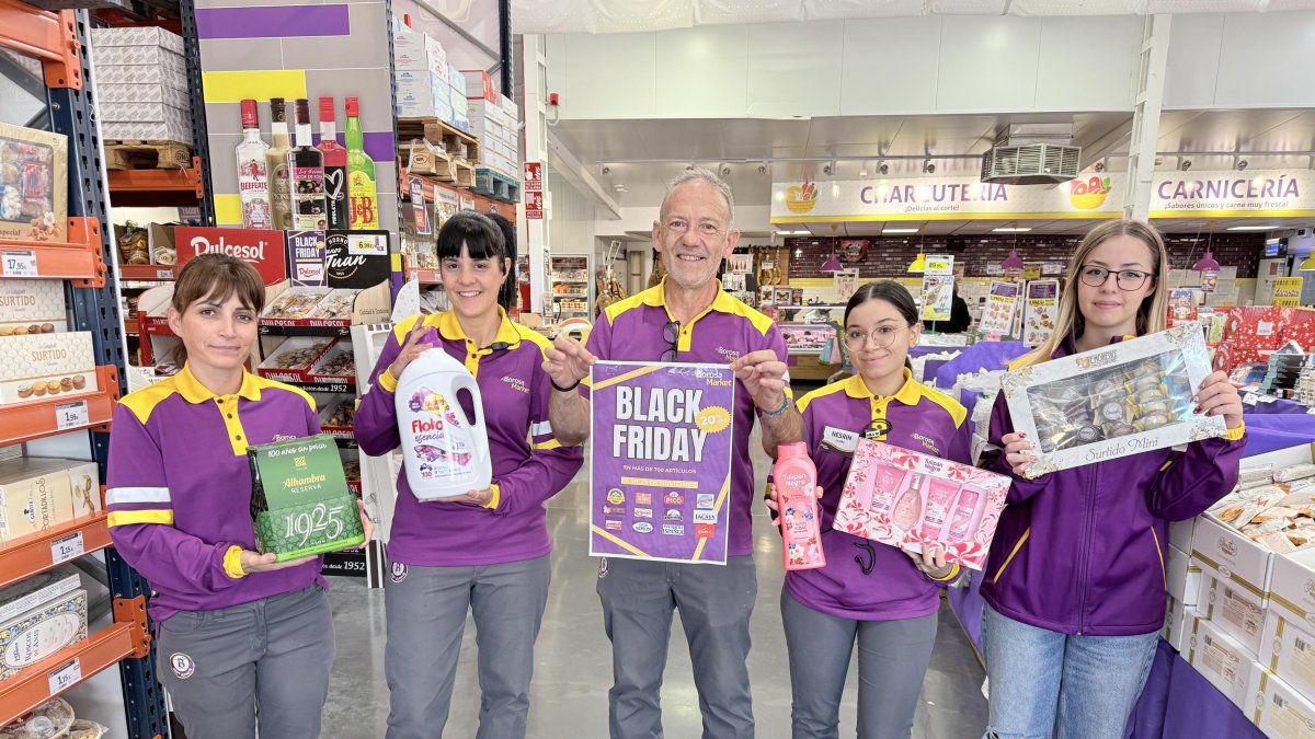 Algunos de los productos que contarán con descuento en las instalaciones de Borosa Market en Huércal de Almería y Roquetas de Mar.