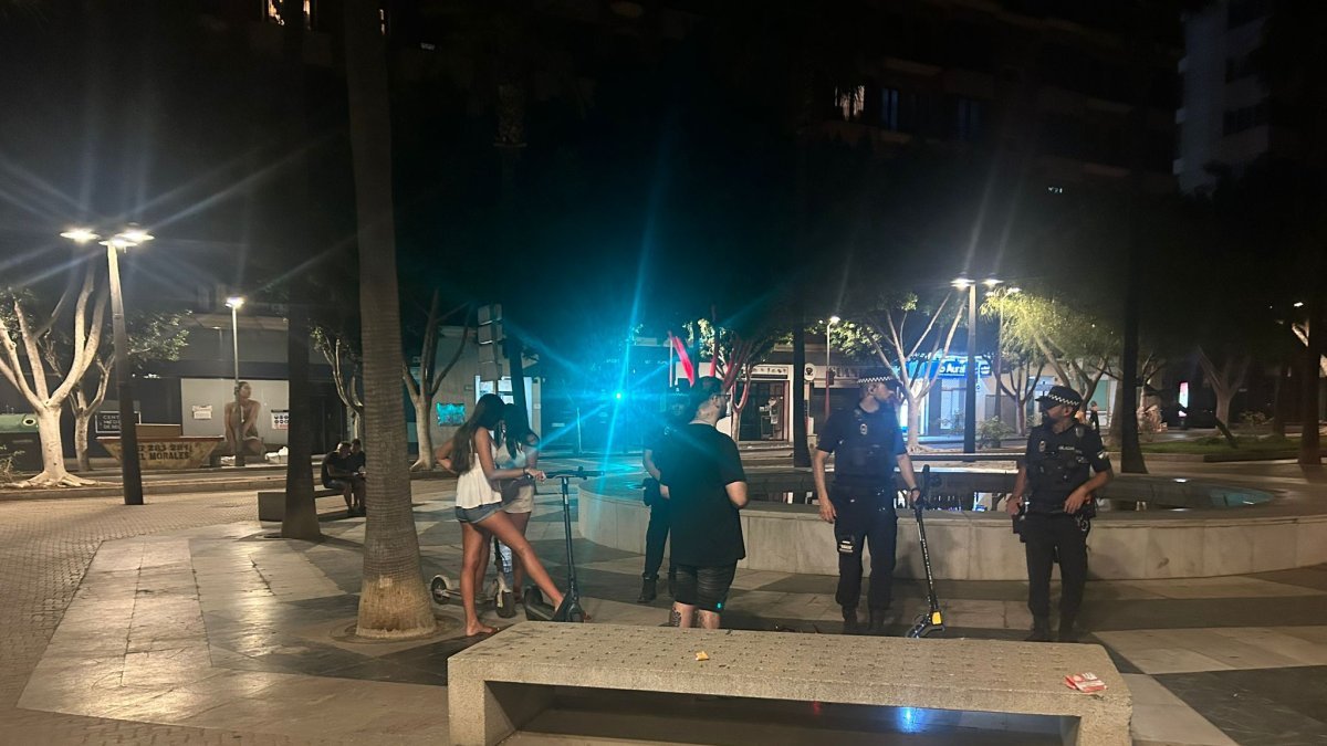 Actuación policial sobre un patinete eléctrico