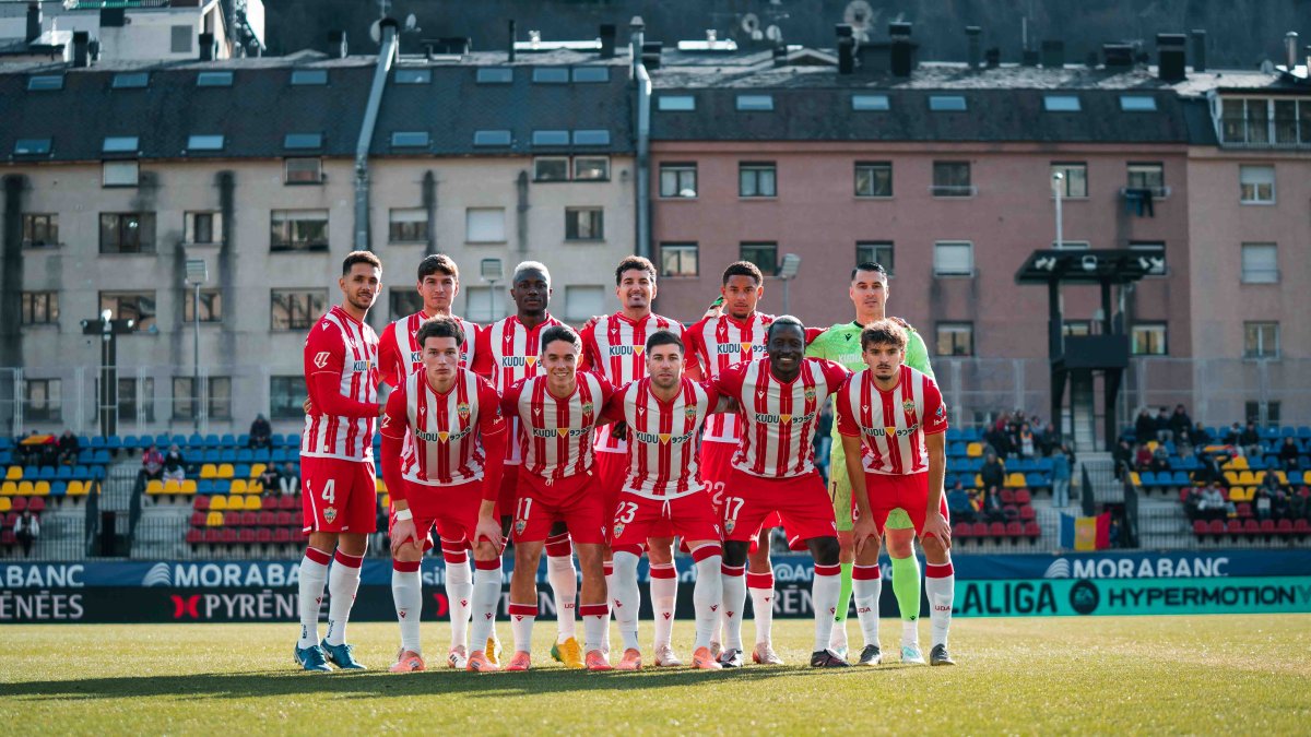 El once del Almería en Andorra.