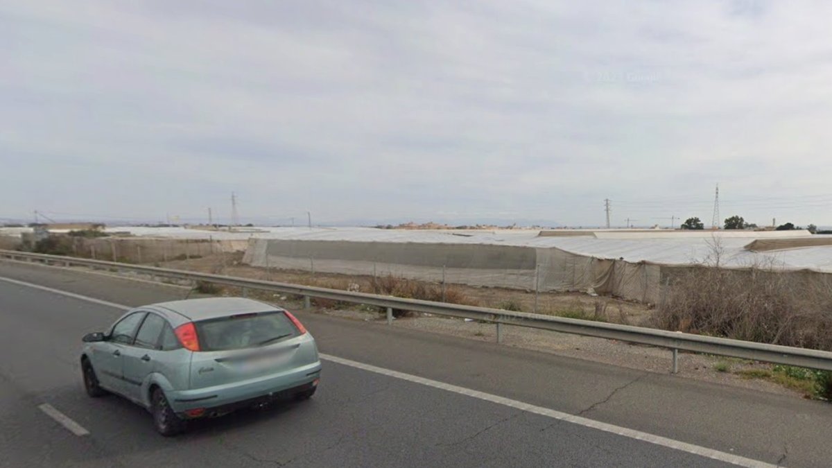 Los dos hombres lanzaron los objetos desde una zona de invernaderos colindante a la autovía.