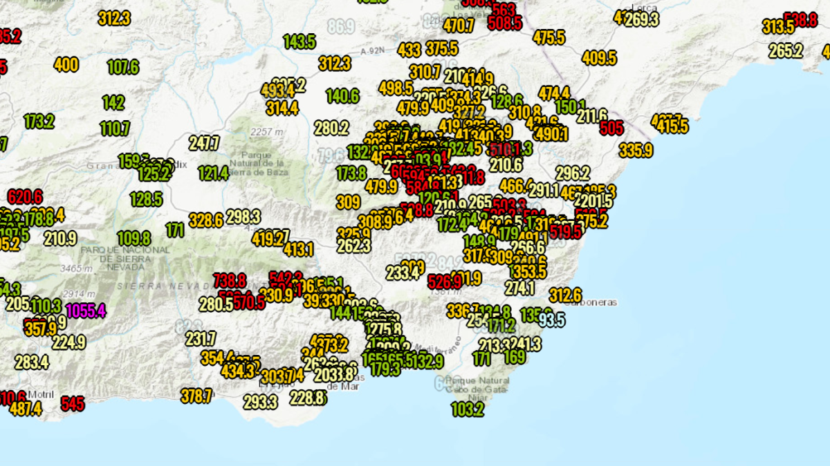El balance de las precipitaciones acumuladas en la provincia de Almería elaborado por AMETSE.