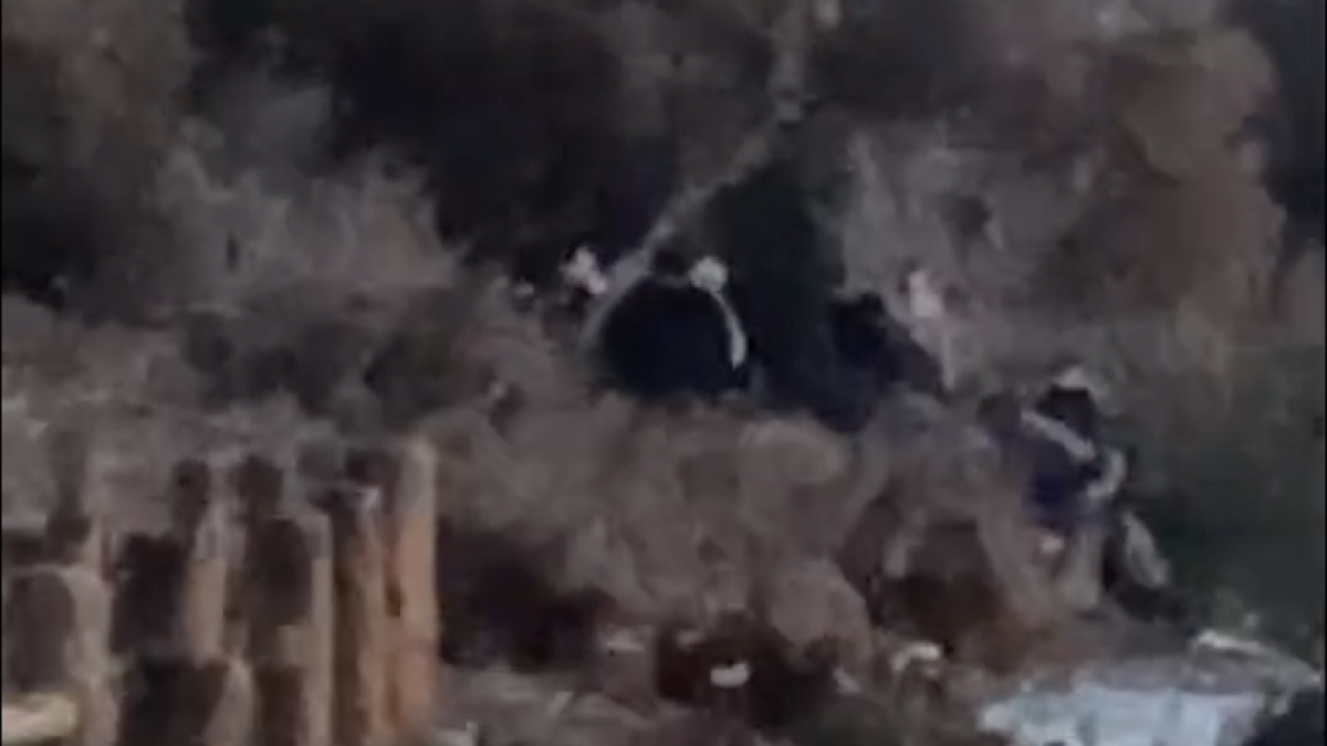 Imagen tomada por el policía local, con personas en El Perdigal antes de ser detenidas.