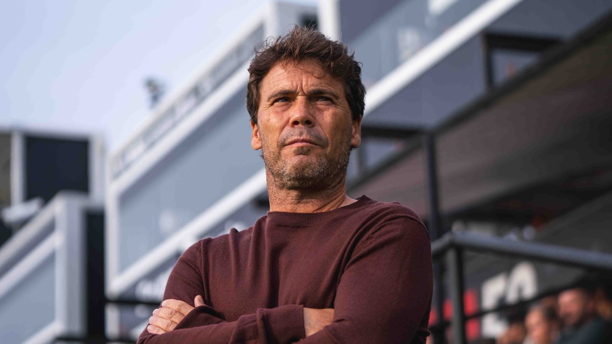 Rubi, en el Ceuta-Almería, partido que perdió el equipo rojiblanco, 3-2.