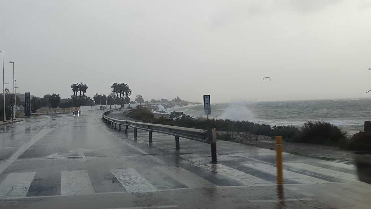 Uno de los últimos temporales marítimos en la zona de la Universidad de Almería.