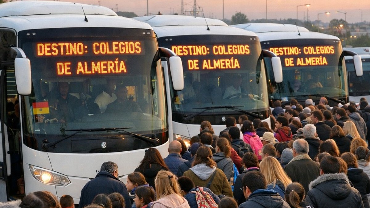 Autobuses destino Almería: el humor y las consecuencias de la cancelación de las clases en casi toda Andalucía.