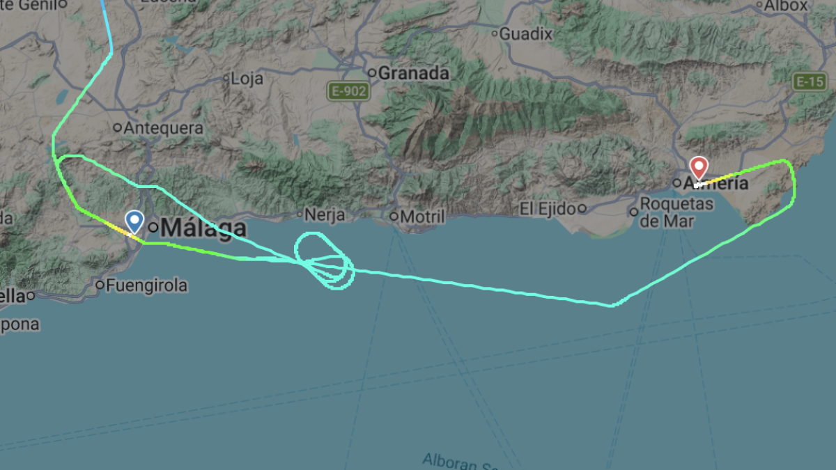 Desvío a Almería del vuelo Londres-Málaga.