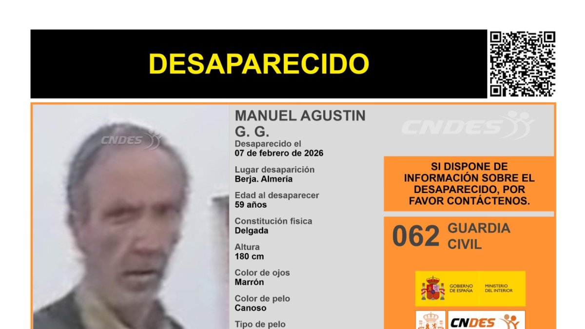 Cartel del Centro Nacional de Personas Desaparecidas.