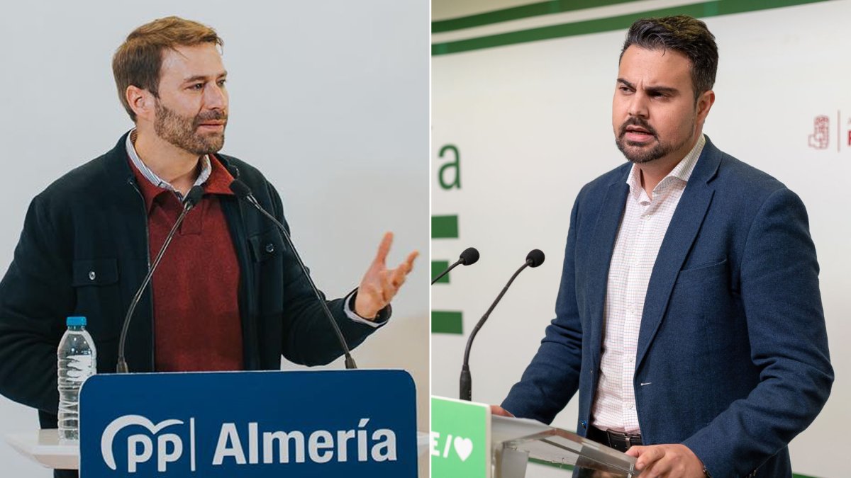 Francisco González Bellido (PP) y a la derecha Mateo Hernández (PSOE).