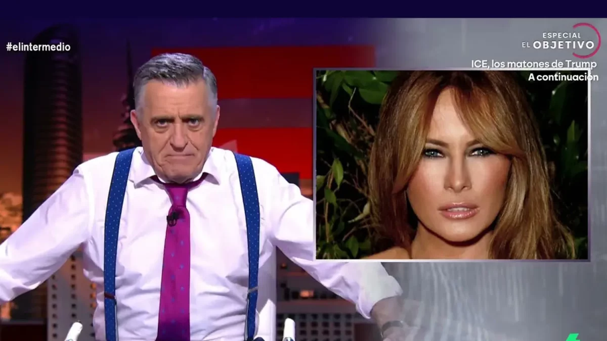Imagen de El Intermedio hablando de Melania Trump.