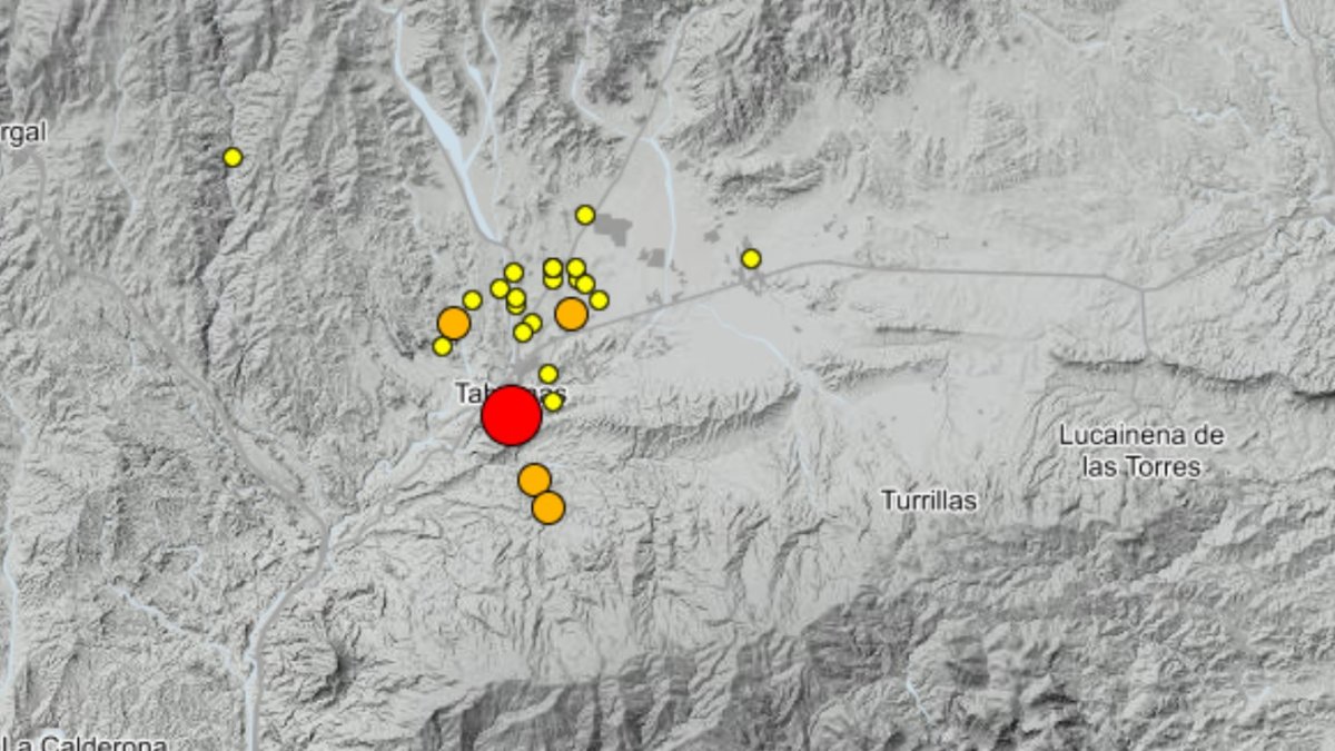 Enjambre de terremotos de los últimos días con epicentro en Tabernas