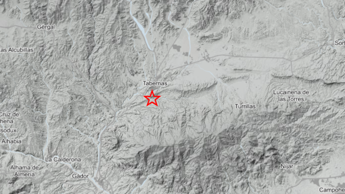 El epicentro del terremoto se ha localizado en Tabernas, según la web del Instituto Geográfico Nacional.