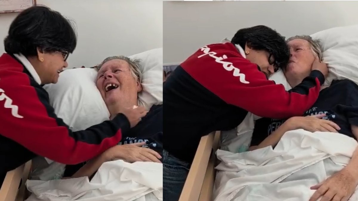 Dick y Gloria se reencuentran tras dejar su vivienda en Roquetas de Mar.