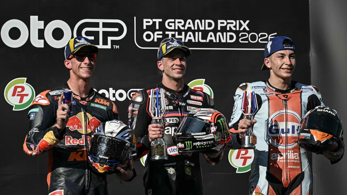 Podio final de la carrera de MotoGP