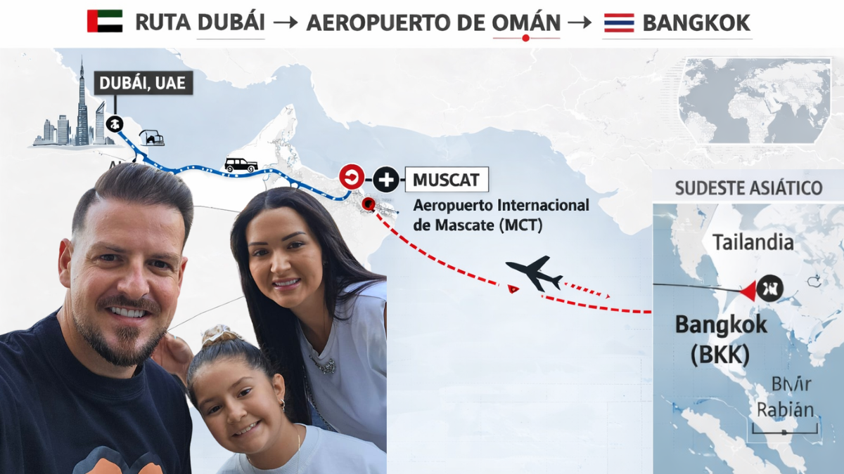 Los almerienses Enrique Hernández, Yenifer Mathinson y su hija Valeria, y la odisea para escapar de Dubái.