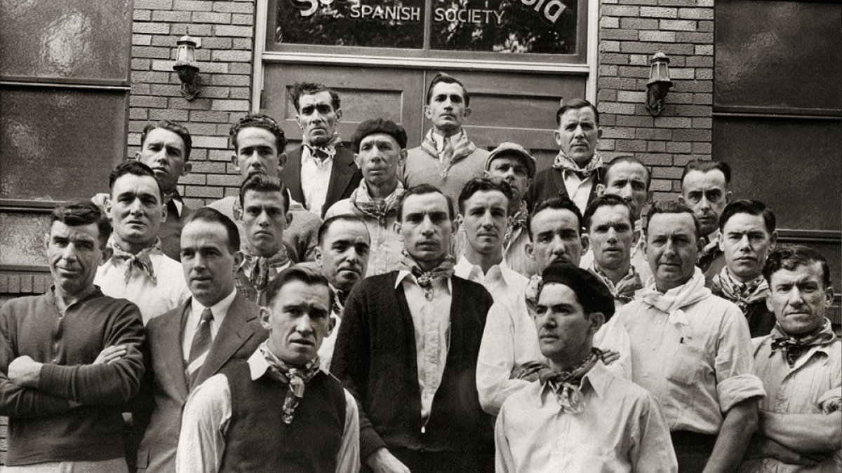 Emigrantes almerienses en la Spanish Society, en 1938.