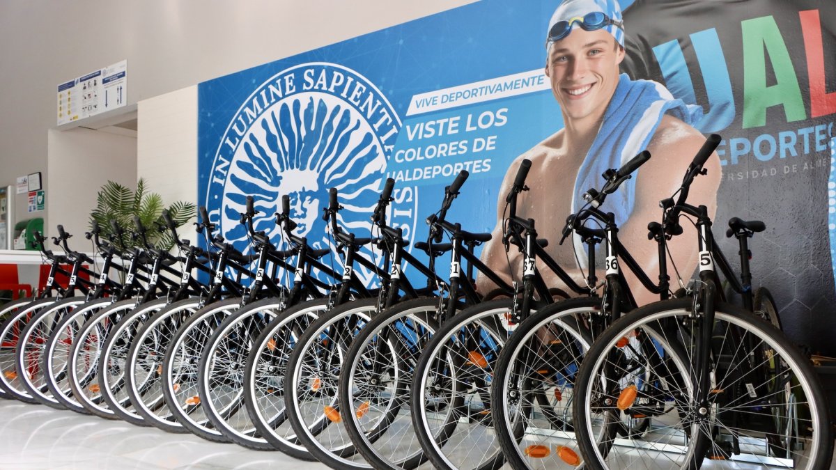 Servicio de préstamos de bicicletas en la Universidad de Almería.
