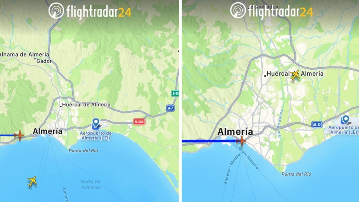 Dos aviones cisterna del Ejército de Estados Unidos sobrevolaban en la tarde del jueves el cielo de Almería.