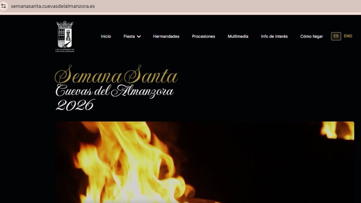 Imagen de la nueva web de Semana Santa de Cuevas