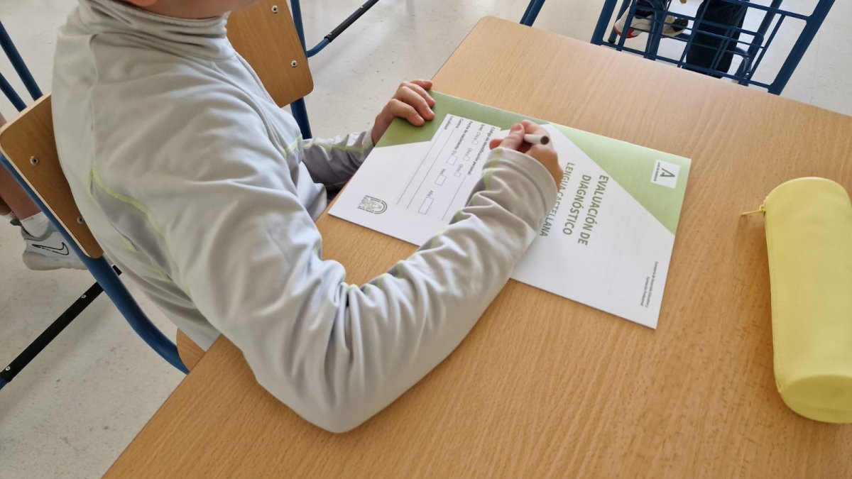 Un estudiante realiza la prueba de evaluación de diagnóstico.