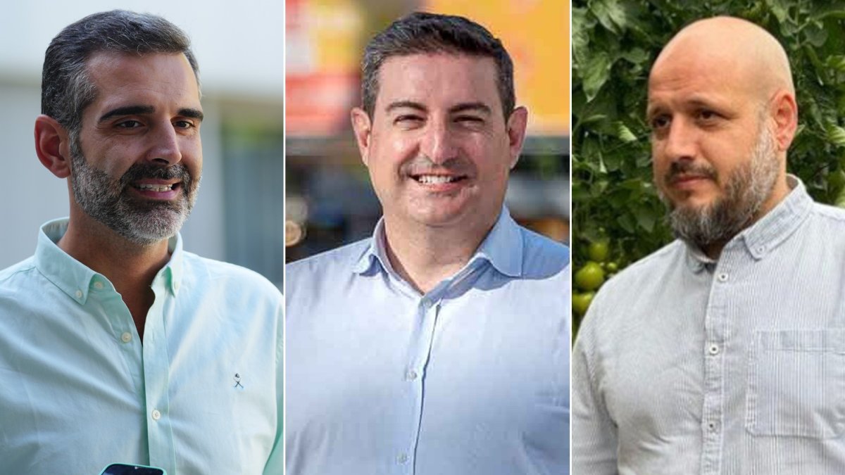 Desde la izquierda, Ramón Fernández-Pacheco (PP), José Nicolás Ayala (PSOE) y Rodrigo Alonso (Vox).