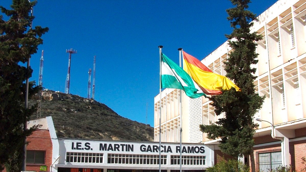 La fachada del IES Martin García Ramos, en Albox.
