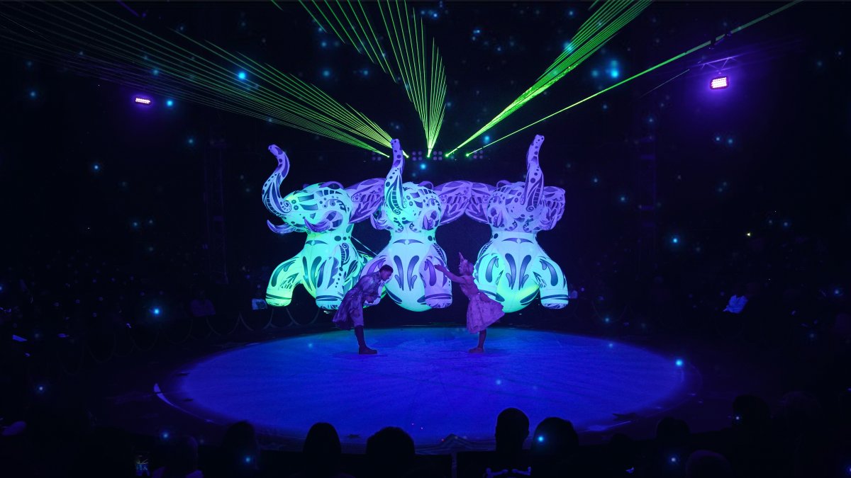 Escena de ‘El Circo de la Luz’ durante una de sus funciones en Almería.