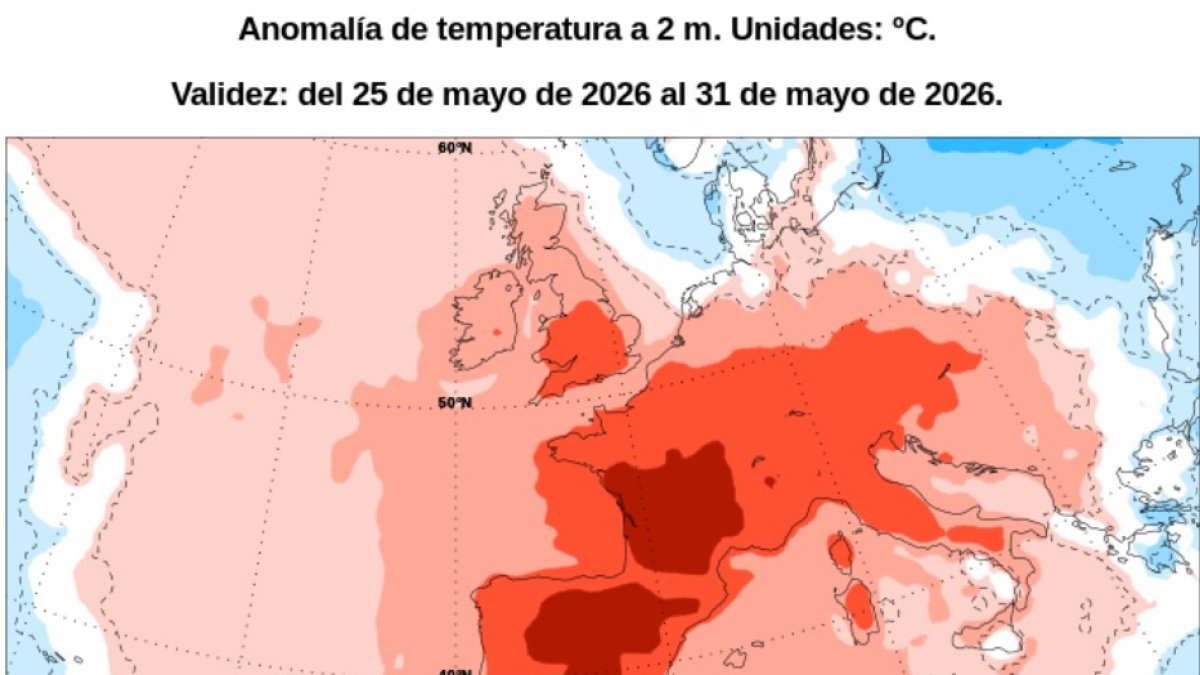 Mapa compartido por la Agencia Estatal de Meteorología con la previsión para las próximas jornadas