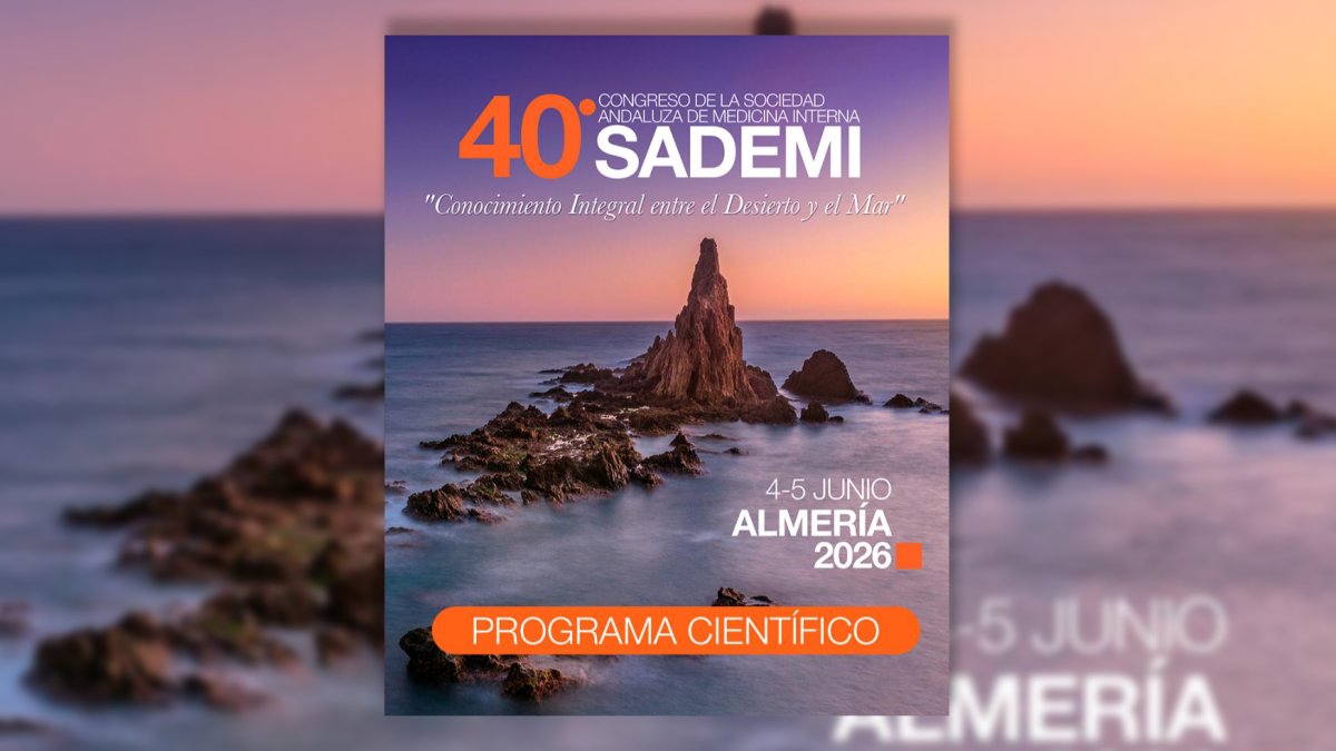 Cartel del 40º Congreso de la Sociedad Andaluza de Medicina Interna, que se celebra hoy y mañana en Almería.