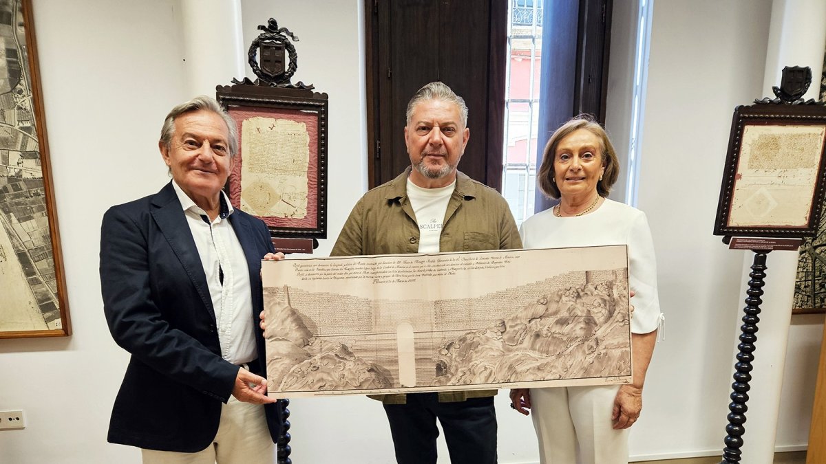 El Archivo Municipal recibe una copia de un plano inédito del ‘Puente de Bayyana’