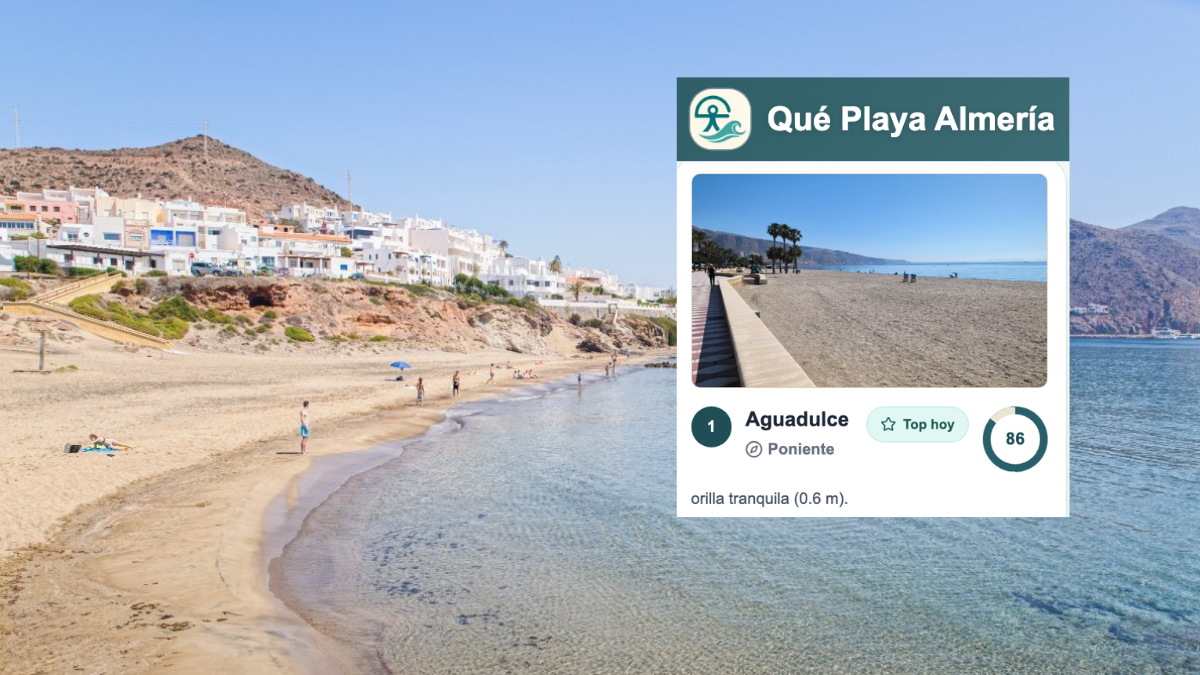 Imagen de archivo de la playa de San José y el ranking de 'Qué Playa Almería'.