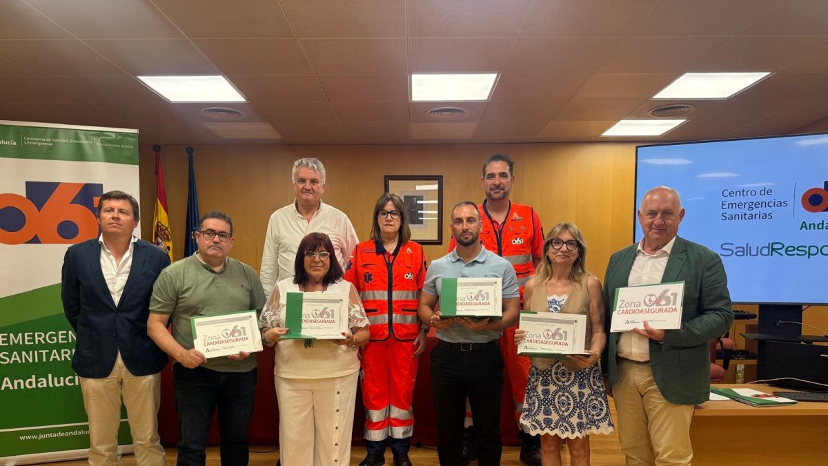 Acto de entrega de reconocimientos como 'Zona Cardioasegurada' a nueve instalaciones públicas y privadas de la provincia de Almería.