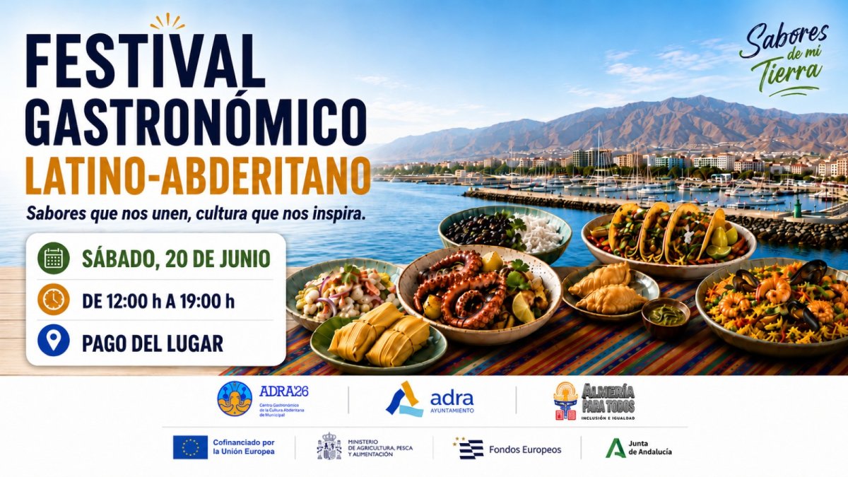 Cartel de la feria gastronómica en Adra.
