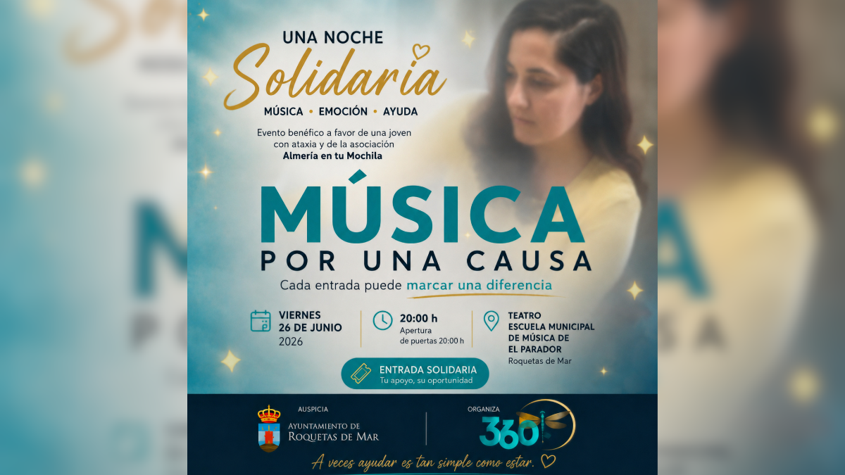 Una noche para cambiar una vida: música y solidaridad se unen este viernes por una joven con ataxia en Roquetas