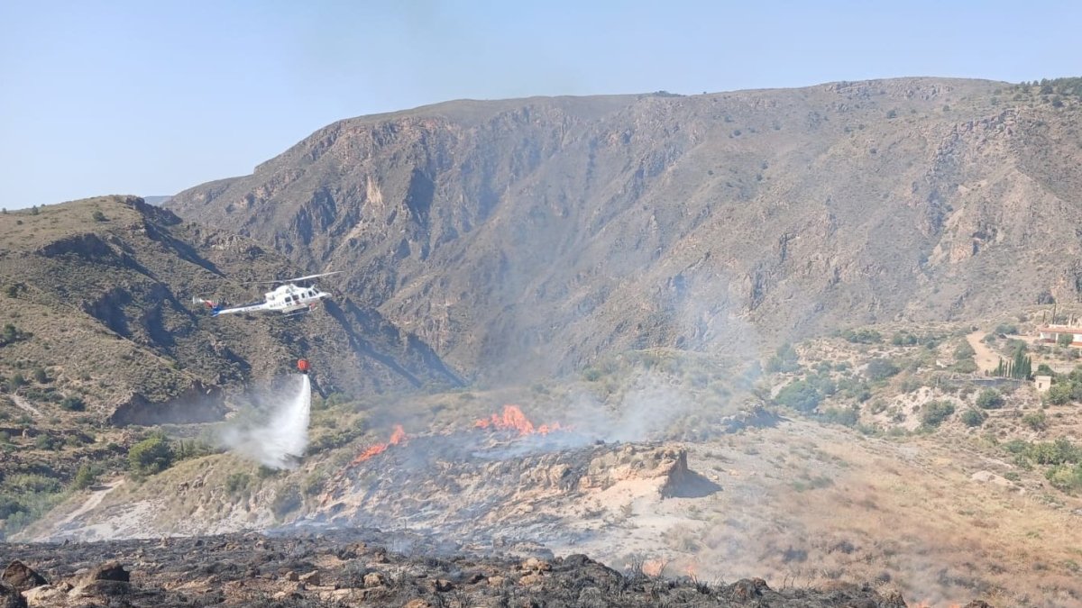 Imagen del incendio declarado en Berja esta mañana.