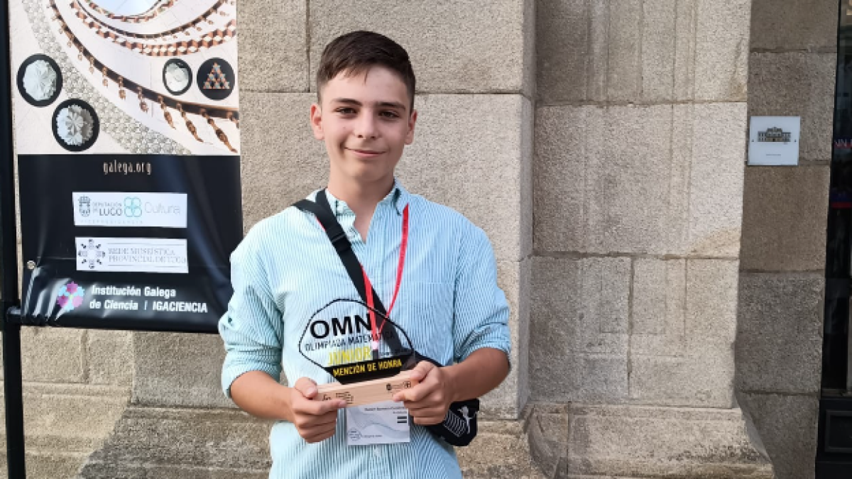 Rubén Romero, uno de los 5 ganadores en la categoría de 2º de ESO de las Olimpiadas de Matemáticas