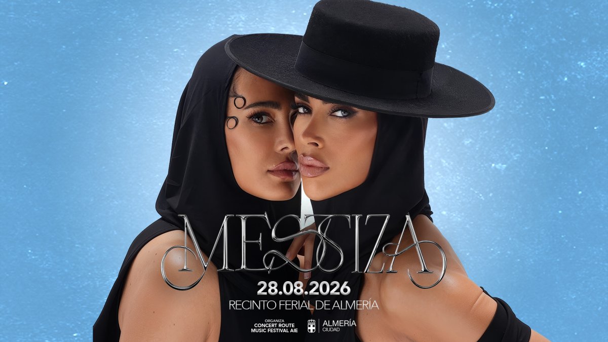 Cartel que anuncia el concierto de Mëstiza en Almería.