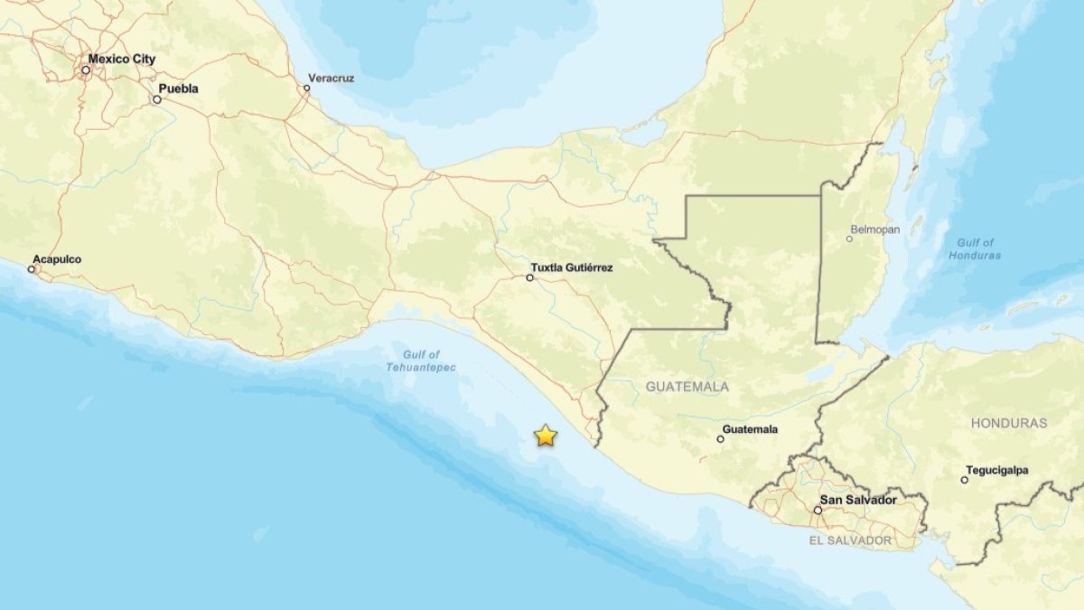 Seísmo cerca de la costa de Chiapas (México) declarado el 17 de julio de 2026