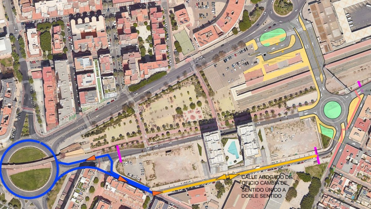 Así quedará la zona con la nueva rotonda de Sierra Alhamilla.