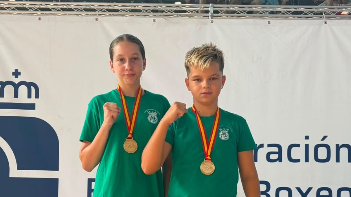 Luka “Mini Tyson” y María Hernández Giménez, campeones de España de boxeo en Palencia.