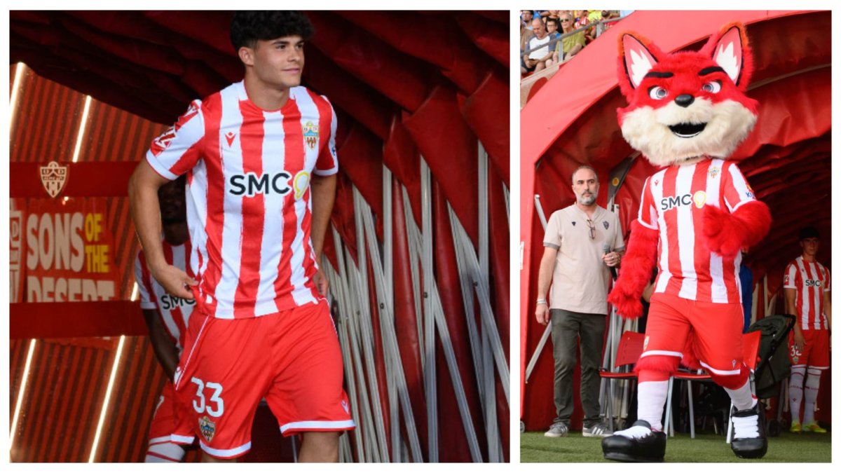 La nueva estrella del Almería espera ser la gran revelación este curso en el fútbol de plata. Tiene talento de Primera y Urci, la mascota, lista para animar.
