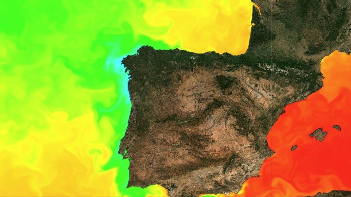 Temperatura del mar mediante las mediciones del sistema Portus.