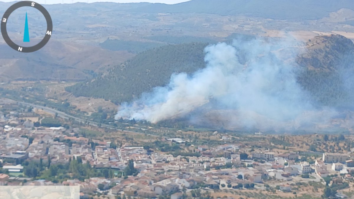 Imagen difundida por el Infoca del incendio de Vélez Rubio