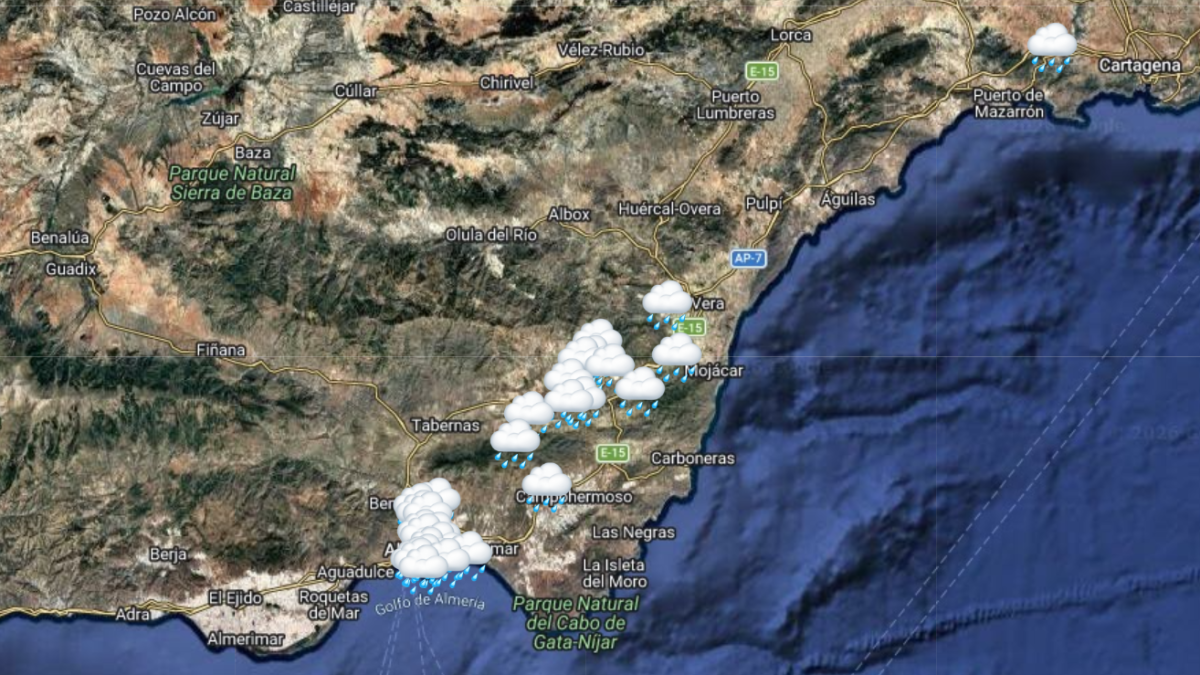 Mapa de las precipitaciones de este viernes en la provincia a las 9:00 horas