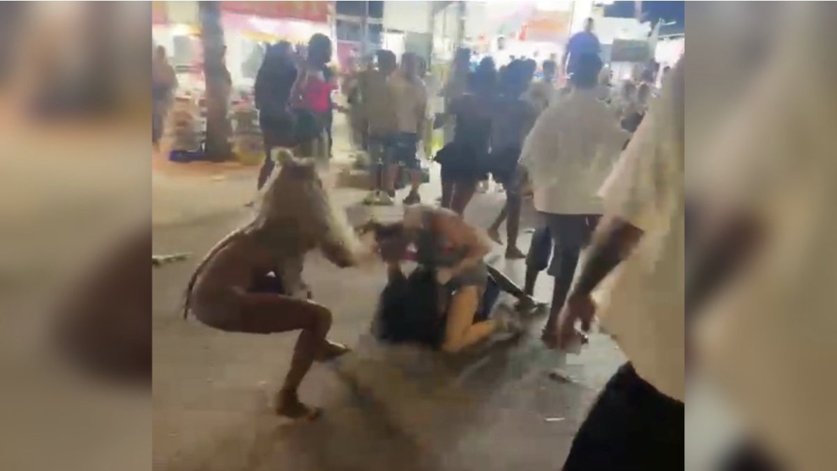 Multitudinaria pelea en el Recinto Ferial.