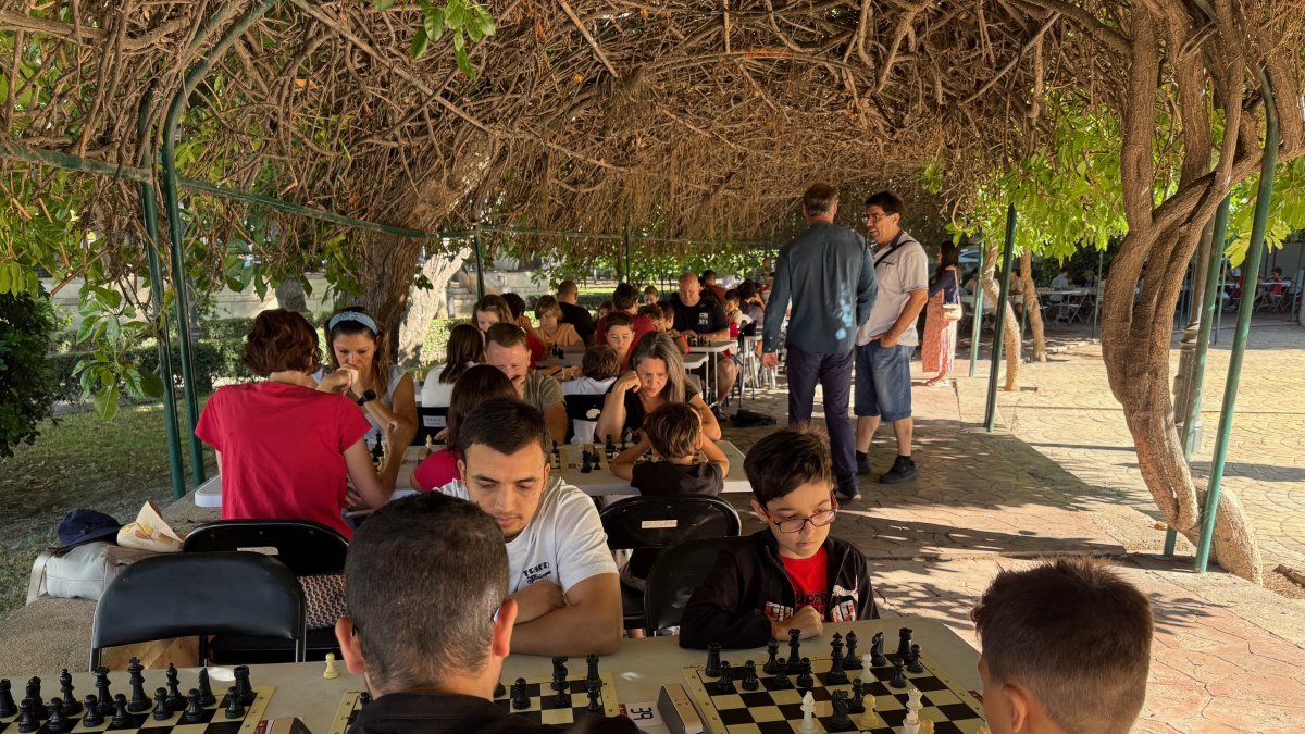 Familias, naturaleza y ajedrez se dan cita bajo la sombra del Parque Nicolás Salmerón.